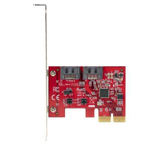StarTech.com SATA PCIe Card - 2 Port PCIe SATA Expansion Card - 6Gbps - Full/Low Profile - PCI Express to SATA Adapter/Controll - Image 10