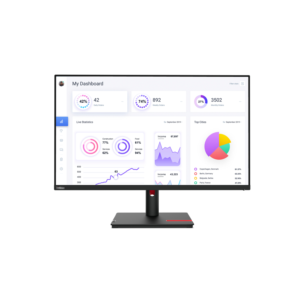 Lenovo ThinkVision T32p-30 LED display 80 cm (31.5") 3840 x 2160 pixels 4K Ultra HD Black - Image 2