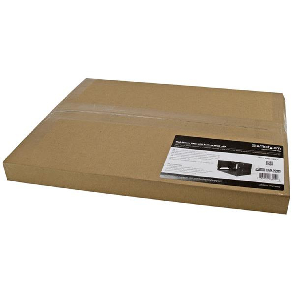 StarTech.com Wall-Mount Server Rack with Built-in Shelf - Solid Steel - 4U - Image 4