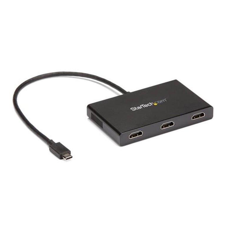 StarTech.com 3-Port Multi Monitor Adapter - USB-C to 3x HDMI Video Splitter - USB Type-C to HDMI MST Hub - Dual 4K 30Hz or Trip