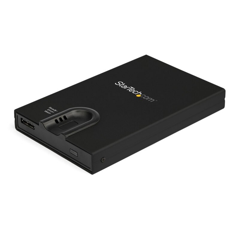 StarTech.com Biometric Enclosure - Encrypted USB 3.0 2.5" SATA Hard Drive Enclosure - Fingerprint/Password Access - 256-bit AES