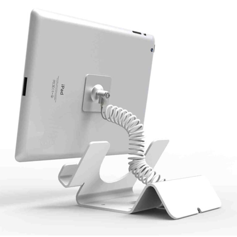 Compulocks Universal Tablet Holder White with Coiled Cable Lock Black