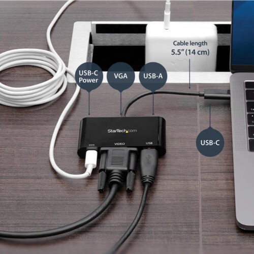 StarTech.com USB-C VGA Multiport Adapter - USB 3.0 Port - 60W PD - Image 11