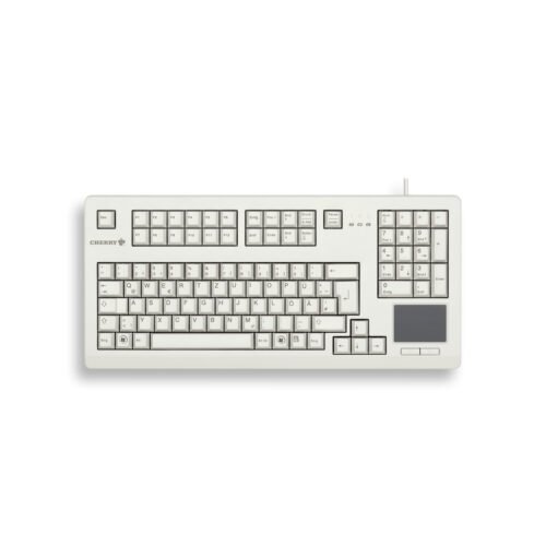 CHERRY TouchBoard G80-11900 Corded Keyboard with Touchpad, Light Grey, USB, (QWERTY - UK)