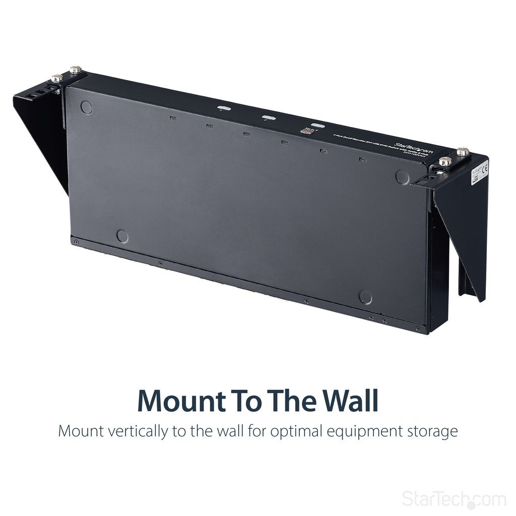 StarTech.com 2U 19in Steel Vertical Wall Mount Equipment Rack Bracket - Image 6
