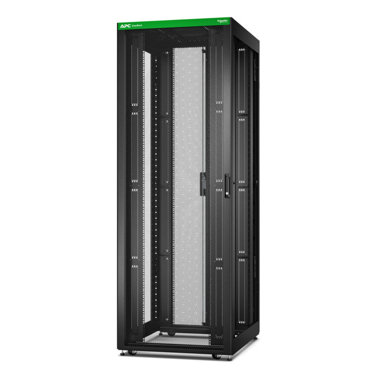 APC Easy Rack, 48U, Black, With Roof, Castors, Feet, 4 Brackets, and Bottom, No Side Panels, 2258H x 800W x 1000D mm