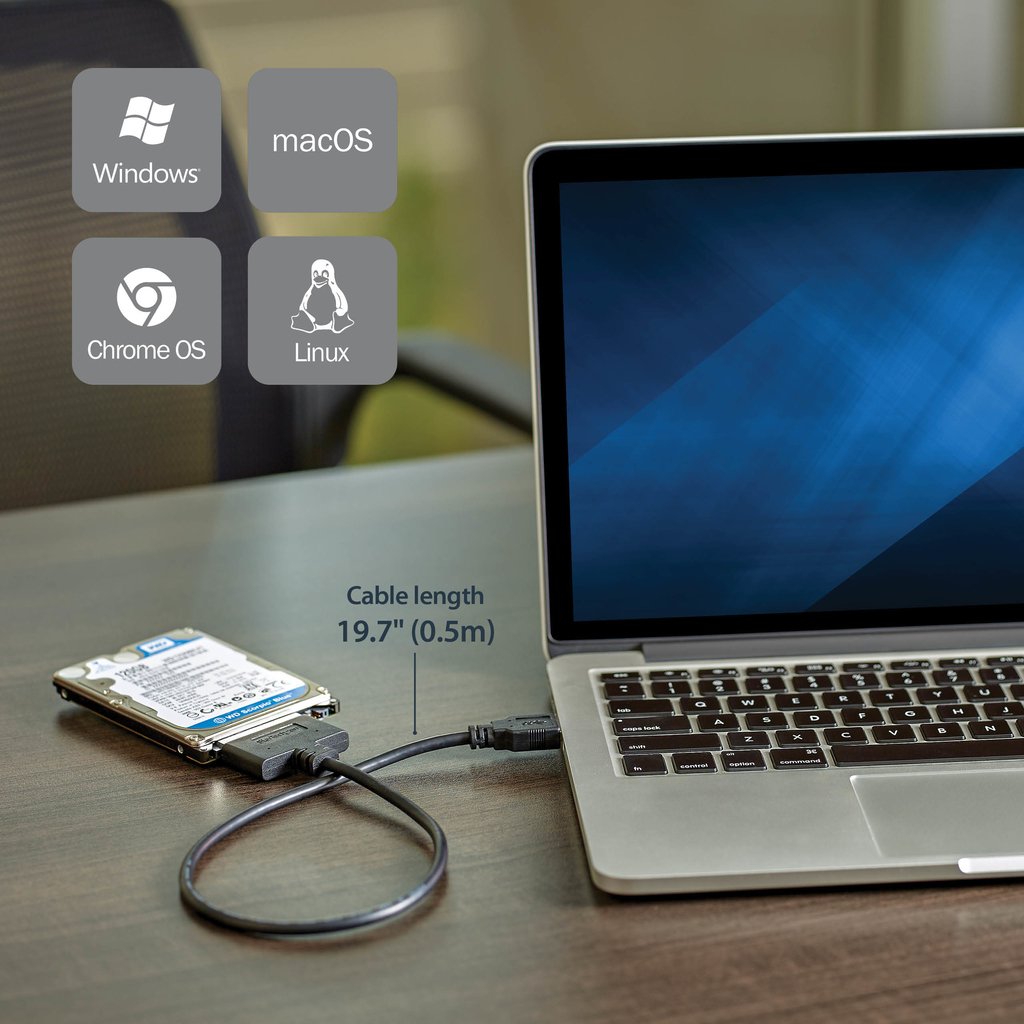 StarTech.com USB 3.1 to 2.5" SATA Hard Drive Adapter - USB 3.1 Gen 2 10Gbps with UASP External HDD/SSD Storage Converter - Image 7