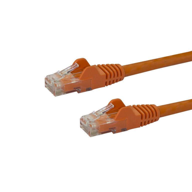 StarTech.com 75ft CAT6 Ethernet Cable - Orange CAT 6 Gigabit Ethernet Wire -650MHz 100W PoE RJ45 UTP Network/Patch Cord Snagles