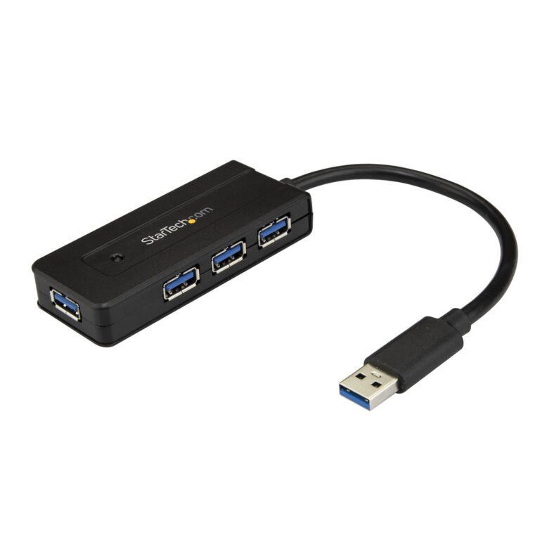 StarTech.com 4 Port USB 3.0 Hub (SuperSpeed 5Gbps) with Fast Charge – Portable USB 3.1 Gen 1 Type-A Laptop/Desktop Hub - USB