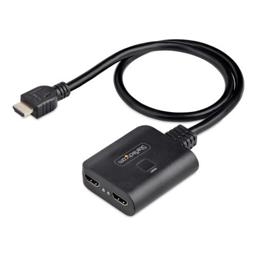StarTech.com 2-Port HDMI Splitter, 4K 60Hz HDMI 2.0 Video, 4K HDMI Splitter 1 In 2 Out, 1x2 HDMI Display/Output Splitter, HDR/H