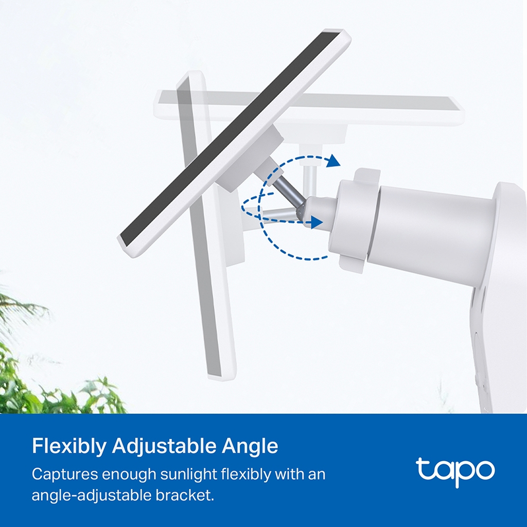 TP-Link Tapo Solar Panel SPEC: 5.2V 2.5W FEATURE: Type-C Charging Port, Non-Stop Power, Flexible Solar Installation, Works with - Image 8