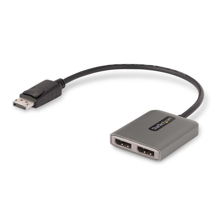 StarTech.com 2-Port DisplayPort MST Hub, Dual 4K 60Hz, DP to 2x DisplayPort Monitor Adapter, DP 1.4 Multi-Monitor Video Adapter