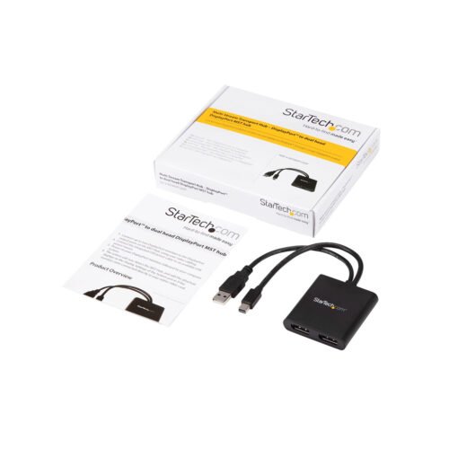 StarTech.com 2-Port Multi Monitor Adapter - Mini DisplayPort to 2x DisplayPort MST Hub - Dual 4K 30Hz - Video Splitter for Exte - Image 7