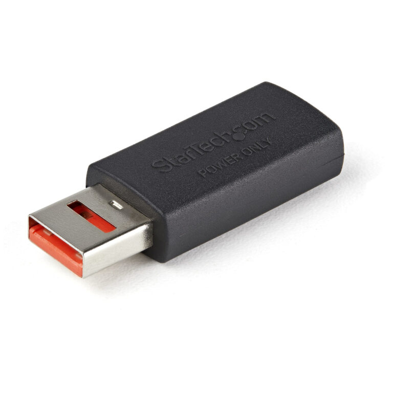 StarTech.com Secure Charging USB Data Blocker Adapter – Male to Female USB-A Charge-Only Adapter – No-Data Charge/Power-Onl