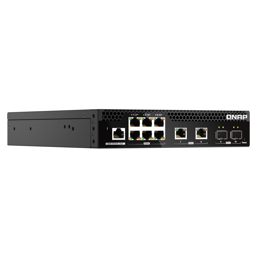QNAP QSW-M2106R-2S2T network switch Managed L2 10G Ethernet (100/1000/10000) 1U Black - Image 2