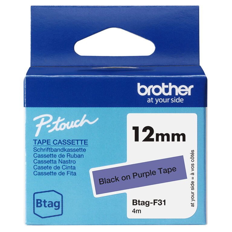 Brother BTAG-F31 label-making tape Black on purple