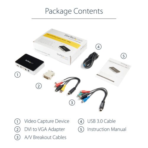 StarTech.com USB 3.0 Video Capture Device - HDMI / DVI / VGA / Component HD Video Recorder - 1080p 60fps - TAA - Image 5