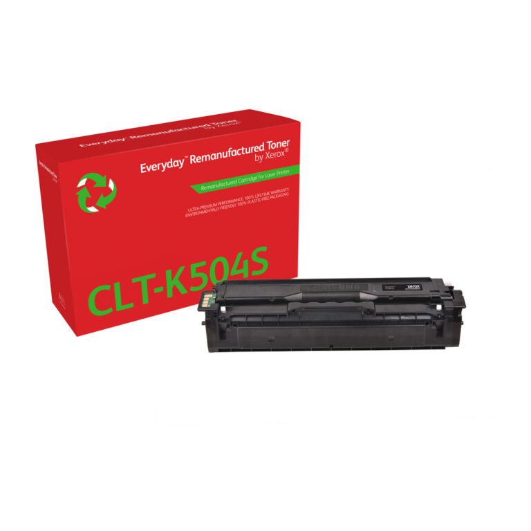 Everyday™ Black Remanufactured Toner by Xerox compatible with Samsung CLT-K504S, Standard capacity