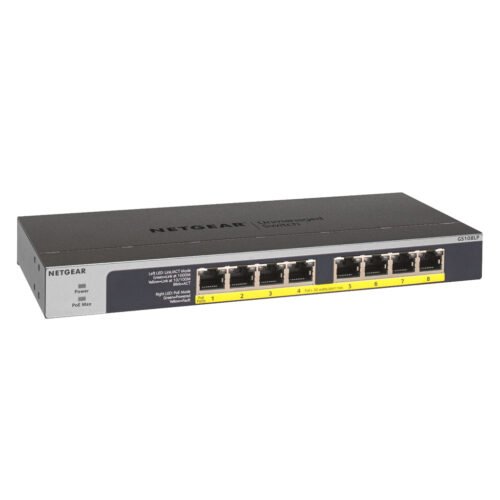 NETGEAR GS108LP Unmanaged Gigabit Ethernet (10/100/1000) Power over Ethernet (PoE) 1U Black, Grey - Image 3