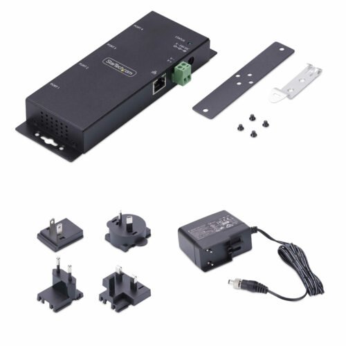 StarTech.com 4-Port Serial to Ethernet Adapter, IP Serial Device Server For Remote RS232 Devices, Wall/DIN Rail Mountable, Meta - Image 2