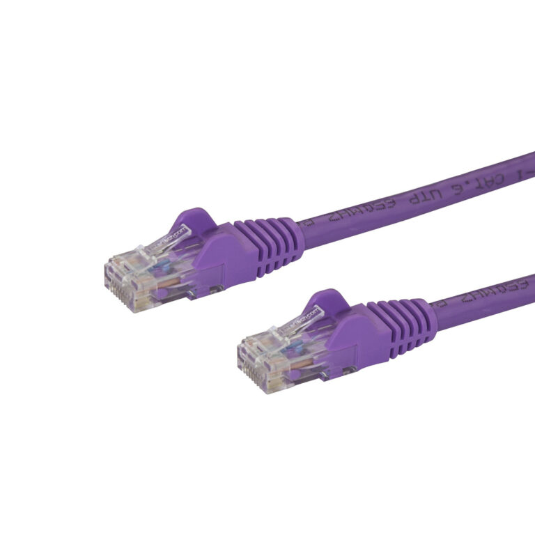 StarTech.com 75ft CAT6 Ethernet Cable - Purple CAT 6 Gigabit Ethernet Wire -650MHz 100W PoE RJ45 UTP Network/Patch Cord Snagles