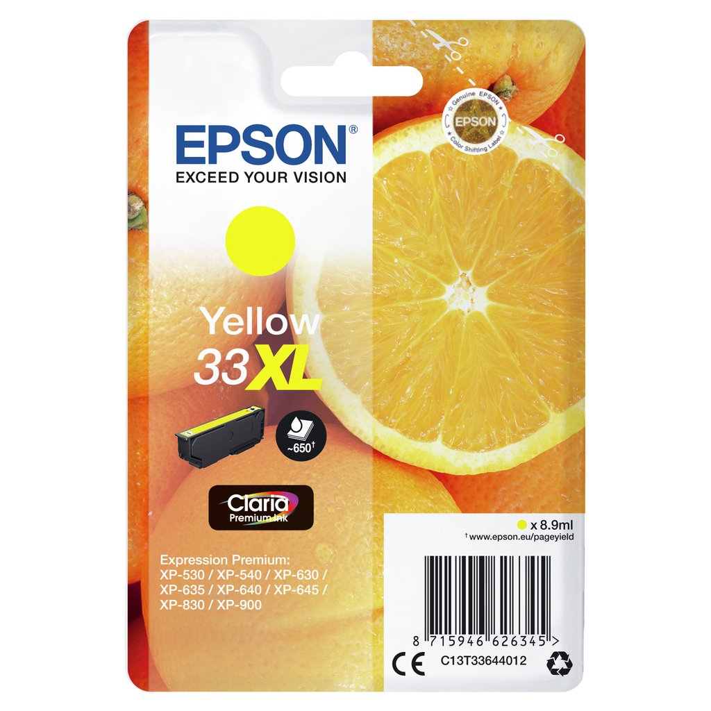 Epson Oranges Singlepack Yellow 33XL Claria Premium Ink - Image 3