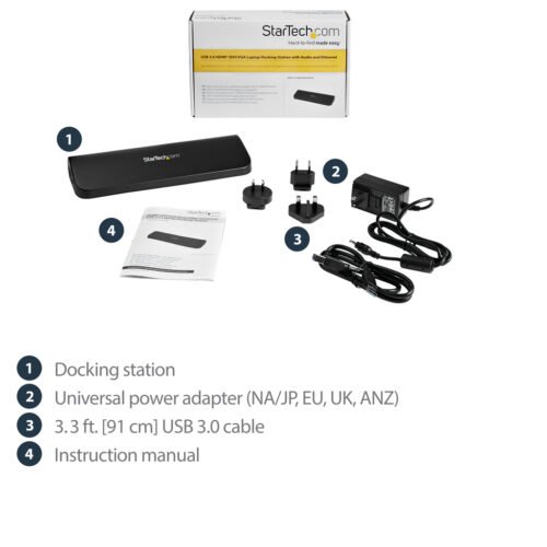 StarTech.com Dual-Monitor USB 3.0 Docking Station with HDMI & DVI/VGA~Dual Monitor USB 3.0 Laptop Docking Station with HDMI/DVI - Image 4