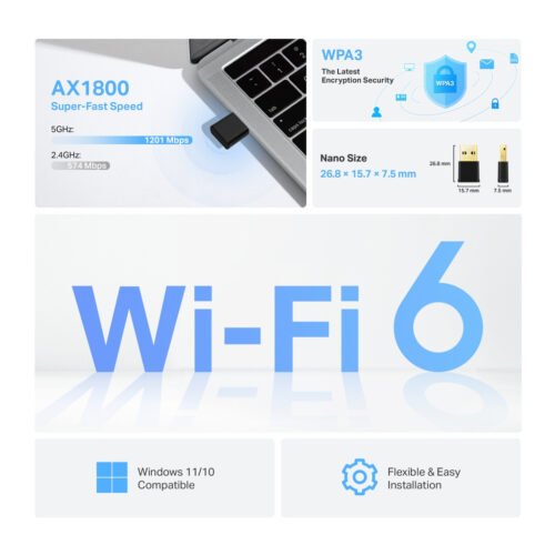 TP-Link Archer AX1800 Nano Wi-Fi 6 Wireless USB Adapter - Image 2