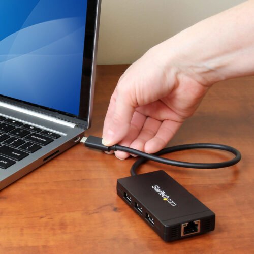 StarTech.com 3-Port USB 3.0 Hub plus Gigabit Ethernet - USB-C - Includes Power Adapter~3-Port USB-C Hub with Gigabit Ethernet - - Image 8