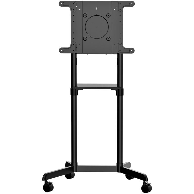 StarTech.com Mobile TV Cart - Portable Rolling TV Stand for 37-70" VESA Display (154lb/70kg) - TV Stand w/Shelf & Storage Compa