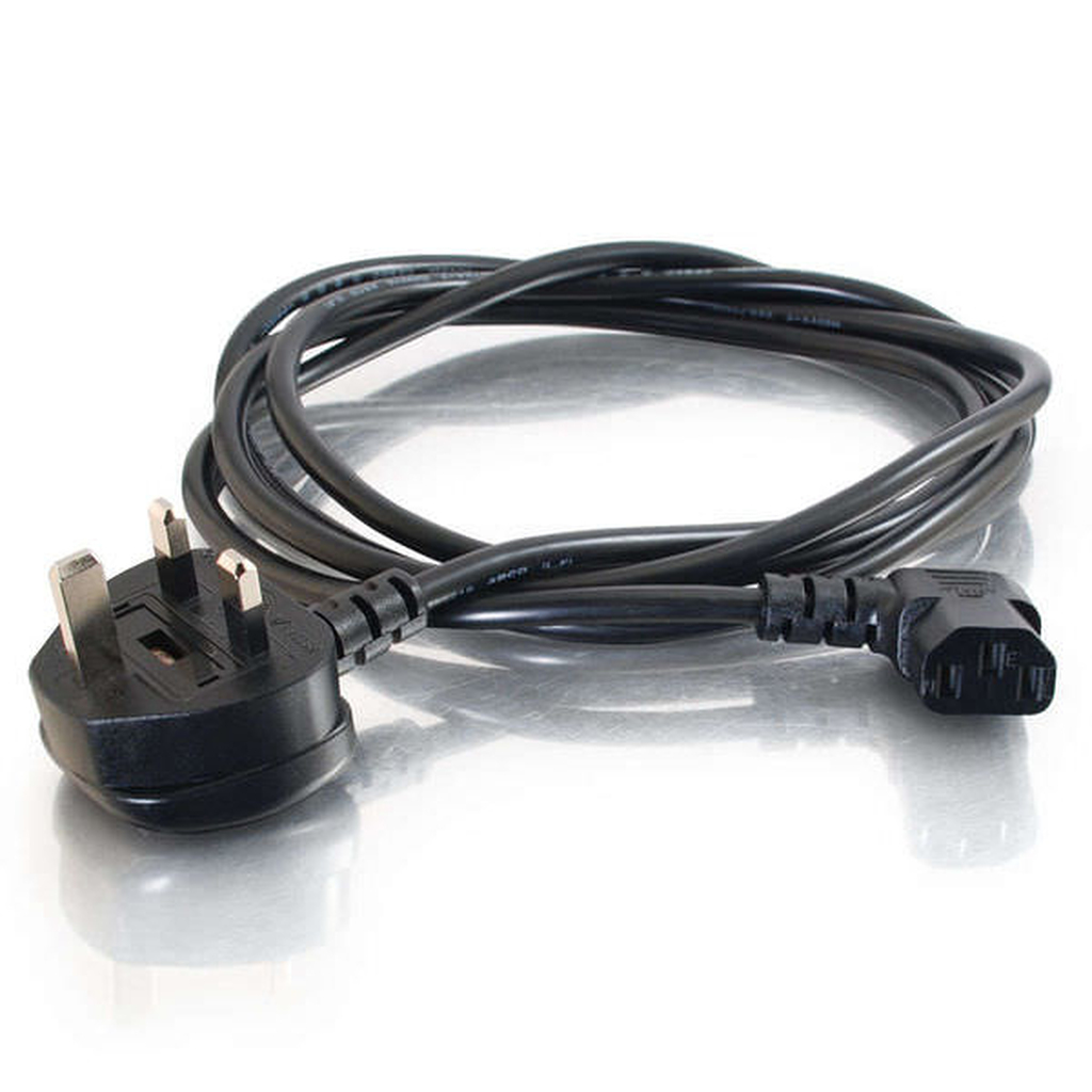 C2G 3m 18 AWG UK 90° Power Cord (IEC320C13R to BS 1363) - Image 4