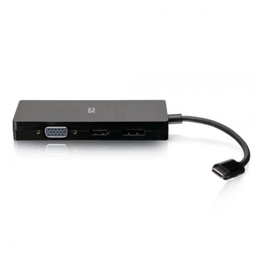 C2G USB-C Multiport Adapter, 4-in-1 Video Adapter with HDMI, DisplayPort, DVI, & VGA - 4K 60Hz - Image 3
