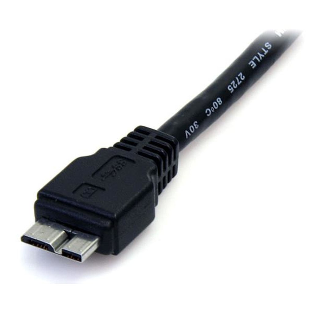 StarTech.com 0.5m (1.5ft) Black SuperSpeed USB 3.0 Cable A to Micro B - M/M - Image 4