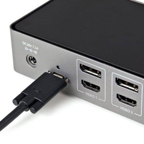 StarTech.com USB-C & USB-A Dock - Hybrid Universal Triple Monitor Laptop Docking Station DisplayPort & HDMI 4K 60Hz - 85W Power - Image 2