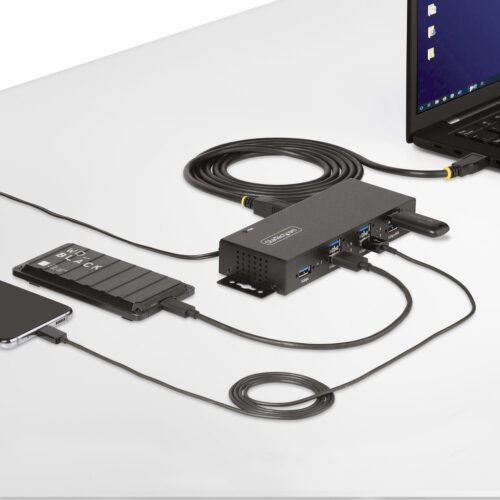 StarTech.com 5G7AINDRM-USB-A-HUB interface hub USB 3.2 Gen 1 (3.1 Gen 1) Type-B 5000 Mbit/s Black - Image 6