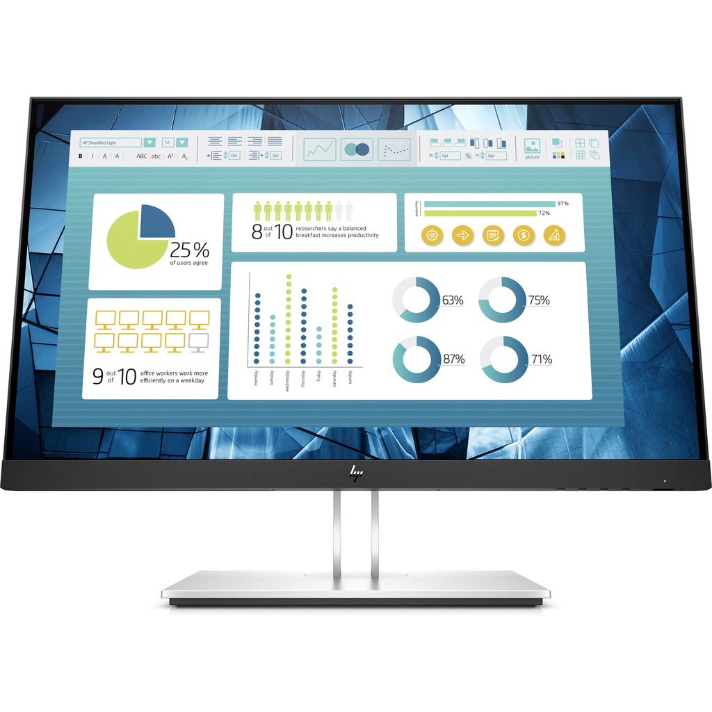 HP E-Series E22 G4 computer monitor 54.6 cm (21.5") 1920 x 1080 pixels Full HD LCD Black, Silver - Image 2