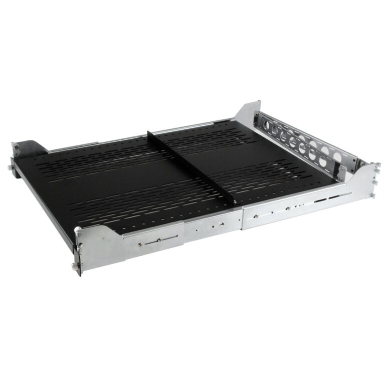 StarTech.com 2U Vented Sliding Server Rack Shelf w/ Cable Management Arm - 27.6 to 31.6in Adjustable Mounting Depth - 125lb - 1