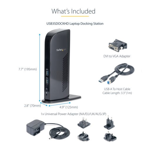 StarTech.com Dual Monitor USB 3.0 Docking Station with HDMI - DVI - 6 x USB Ports~Dual Monitor USB 3.0 Laptop Docking Station w - Image 20