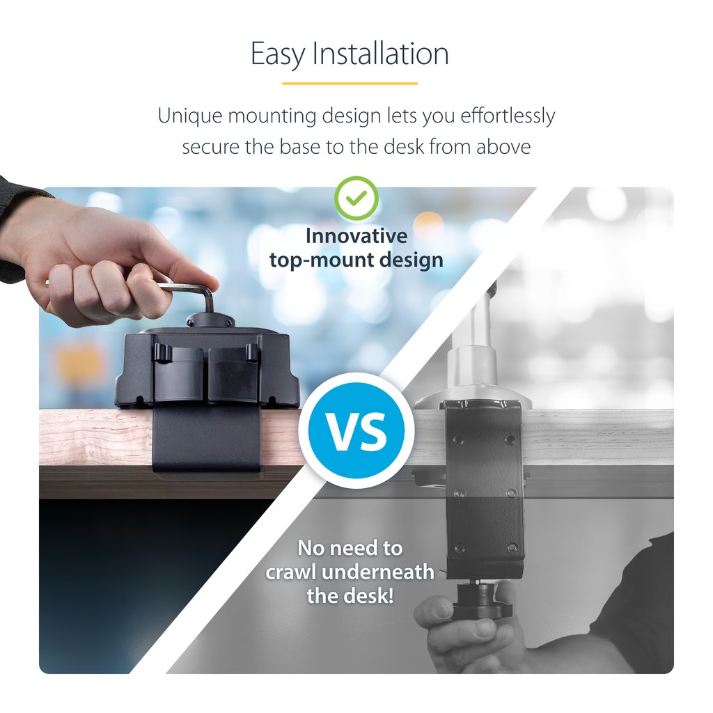 StarTech.com Desk Mount Dual Monitor Arm, Full Motion Monitor Mount for 2x VESA Displays up to 32" (17.6lb/8kg), Height Adjusta - Image 3