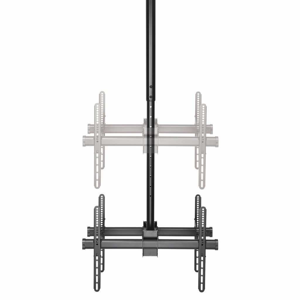 StarTech.com Dual TV Ceiling Mount - Back-to-Back Heavy Duty Hanging Dual Screen Mount with Adjustable Telescopic Pole - Tilt/S - Image 4