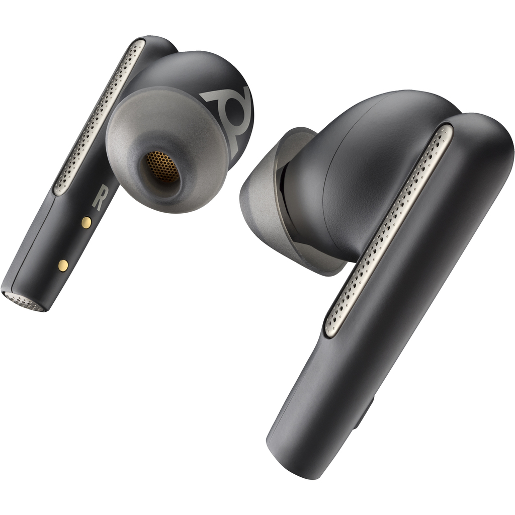 POLY Voyager Free 60+ UC Carbon Black Earbuds +BT700 USB-C Adapter +Touchscreen Charge Case - Image 2