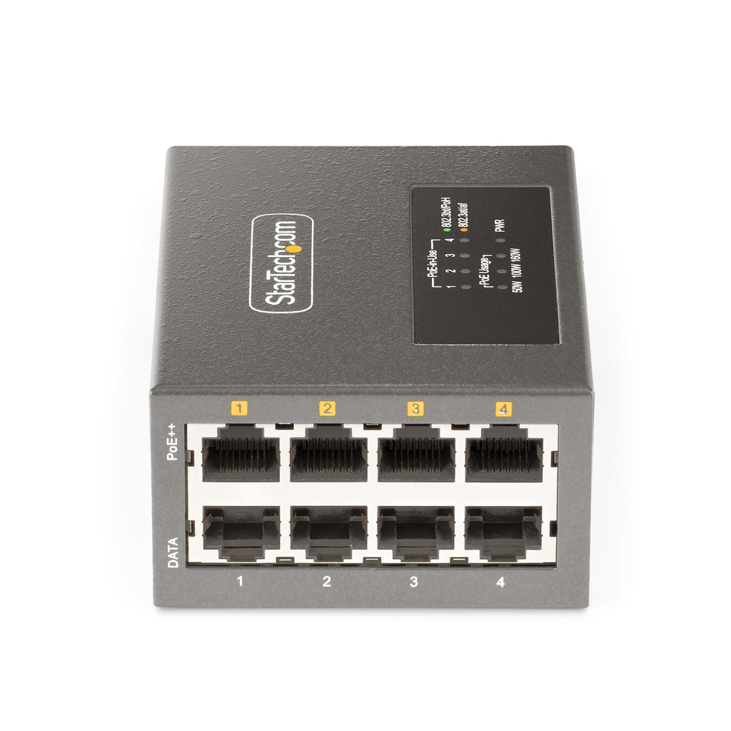 StarTech.com 4-Port Multi-Gigabit PoE++ Injector, 5/2.5/1G Ethernet (NBASE-T), PoE/PoE+/PoE++ (802.3af/802.3at/802.3bt), 160Wat - Image 11