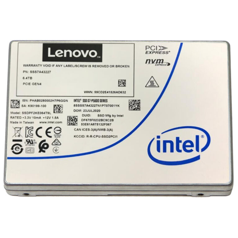 Lenovo 4XB7A17133 internal solid state drive 6.4 TB 2.5" PCI Express 4.0 NVMe TLC 3D NAND