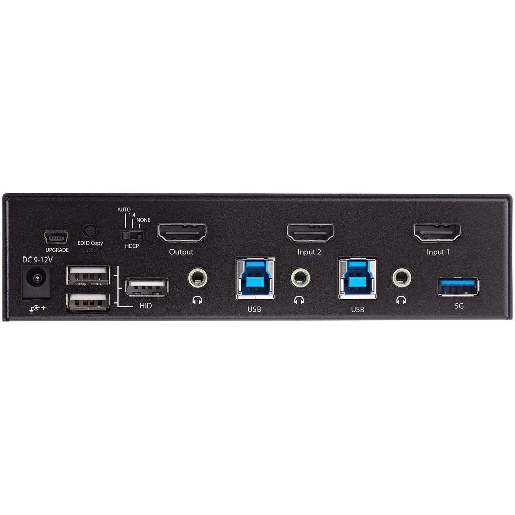 StarTech.com 2 Port HDMI KVM Switch - Single Monitor 4K 60Hz Ultra HD HDR - Desktop HDMI 2.0 KVM Switch with 2 Port USB 3.0 Hub - Image 3