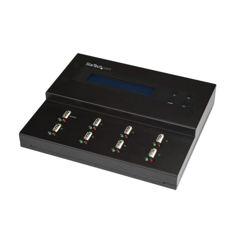 StarTech.com Standalone 1 to 7 USB Thumb Drive Duplicator and Eraser, Multiple USB Flash Drive Copier, System and File and Whol