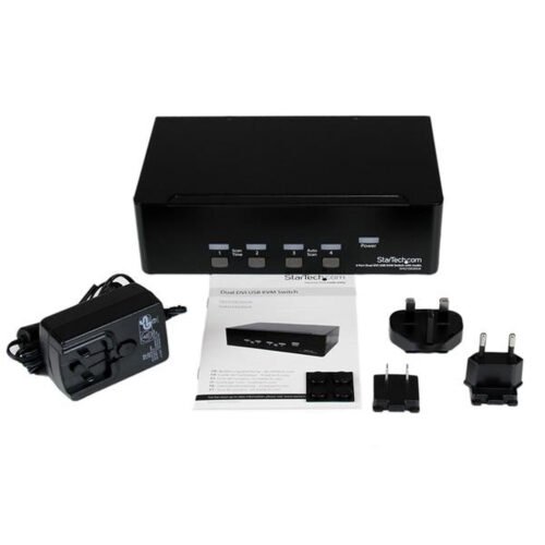 StarTech.com 4 Port Dual DVI USB KVM Switch with Audio & USB 2.0 Hub - Image 4