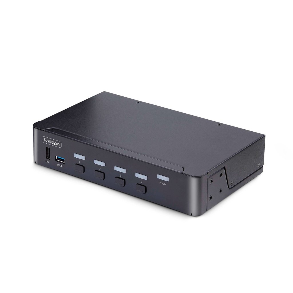 StarTech.com 4-Port DisplayPort KVM Switch, 8K 60Hz / 4K 144Hz, Single Display, DP 1.4, 2x USB 3.0 Ports, 4x USB 2.0 HID Ports,