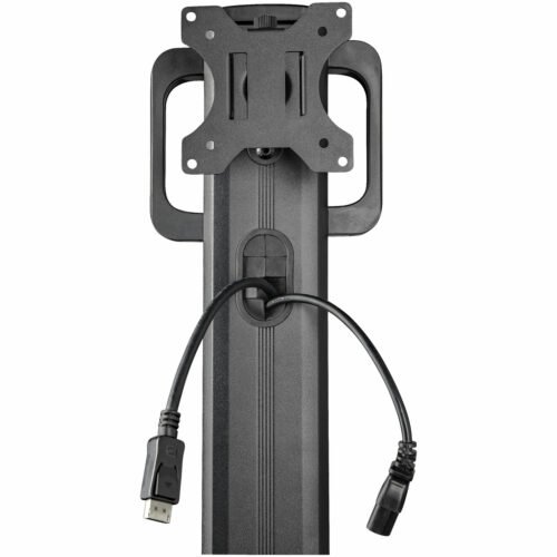 StarTech.com Mobile Workstation Cart with Monitor Mount, CPU/PC Holder, Keyboard Tray - Ergonomic Height Adjustable Desktop Com - Image 2