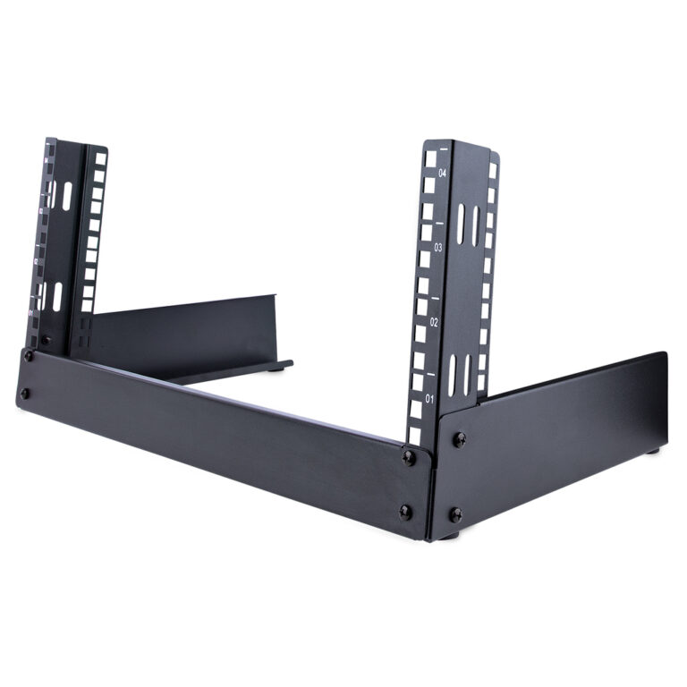 StarTech.com 2-Post 4U Desktop Server Rack, Small Open Frame 19in Computer Rack, Compact Network Rack for AV / Studio / Data /