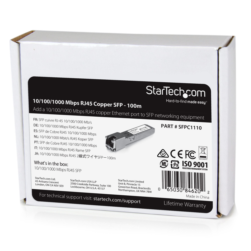 StarTech.com Cisco SFP-GE-T Compatible SFP Transceiver Module - 10/100/1000BASE-TX~Cisco SFP-GE-T Compatible SFP Module - 1000B - Image 5